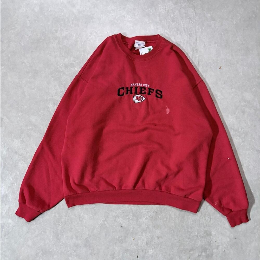 2000s Vintage Kansas City Chiefs Embroidered NFL Red Crewneck -XL